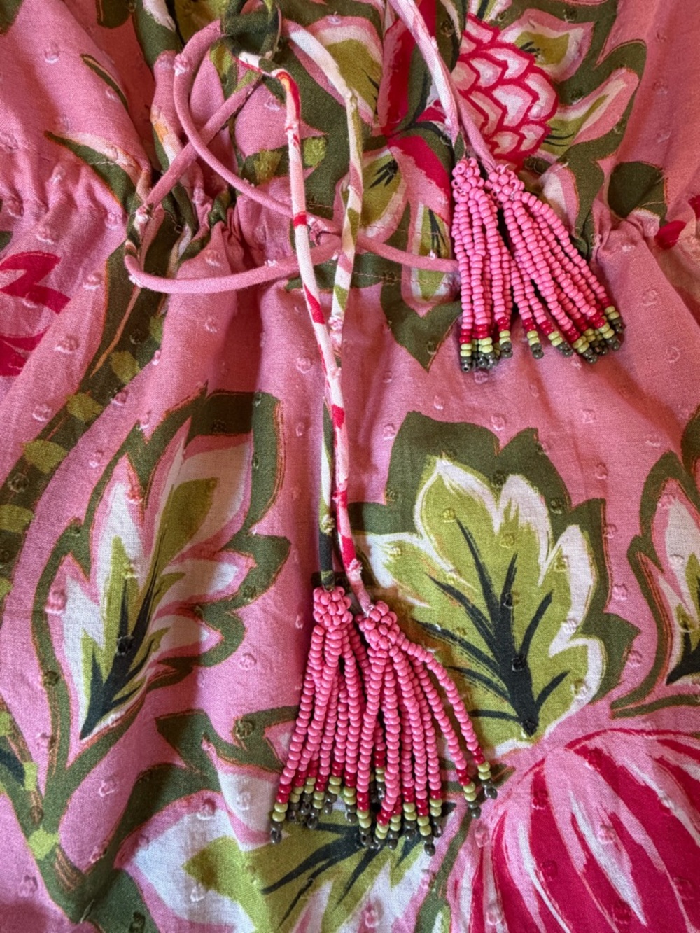 Farm Rio Aura Peasant Soft Pink Dress NWT Size L - Picture 8 of 14